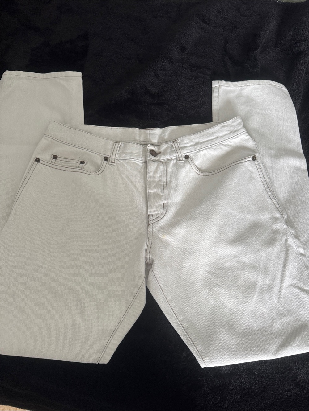 Saint Laurent White Straight-Leg Jeans